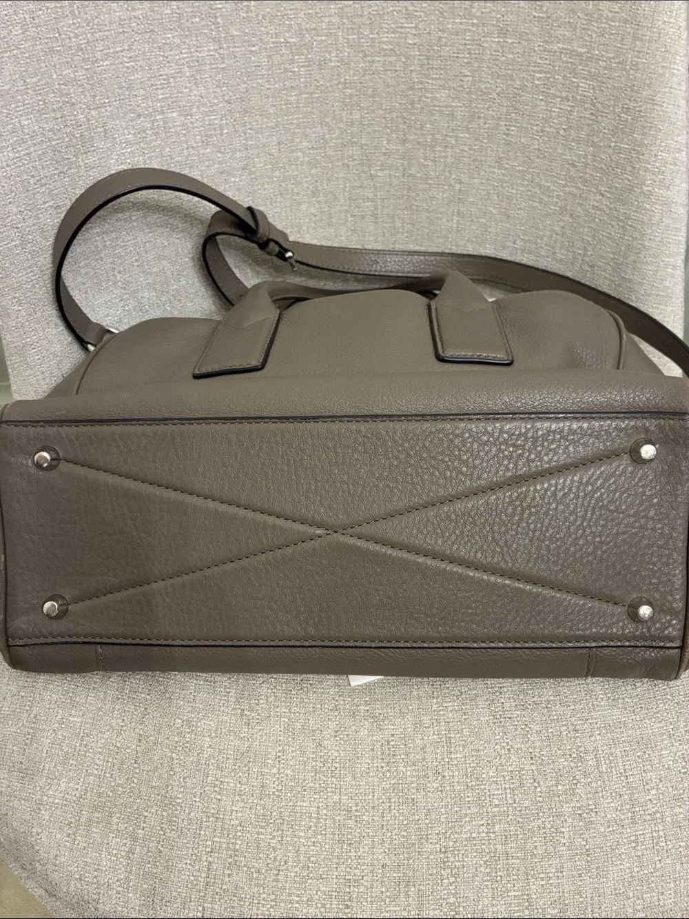 Marc Jacobs Gray Pebbled Leather Satchel with Detachable Strap